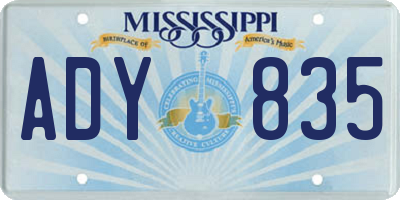 MS license plate ADY835