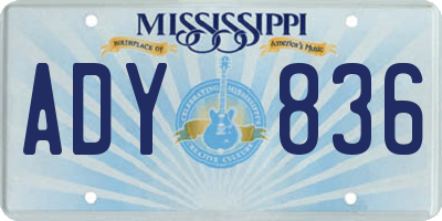 MS license plate ADY836