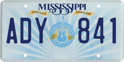 MS license plate ADY841