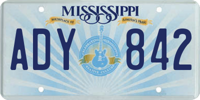 MS license plate ADY842
