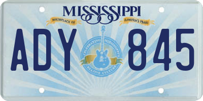 MS license plate ADY845