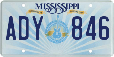 MS license plate ADY846