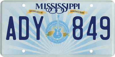 MS license plate ADY849