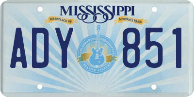 MS license plate ADY851