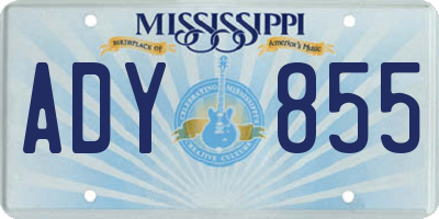MS license plate ADY855