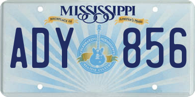 MS license plate ADY856