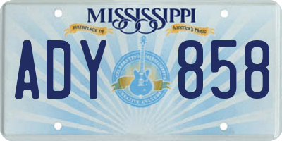 MS license plate ADY858