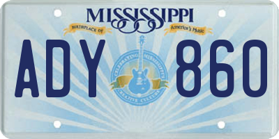 MS license plate ADY860