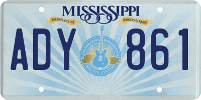 MS license plate ADY861
