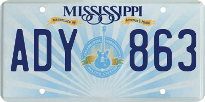 MS license plate ADY863