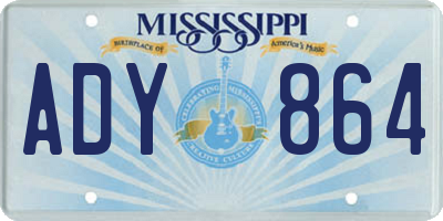 MS license plate ADY864