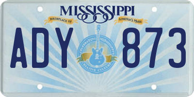 MS license plate ADY873
