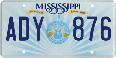MS license plate ADY876