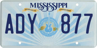 MS license plate ADY877
