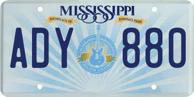 MS license plate ADY880