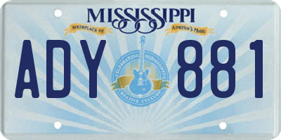 MS license plate ADY881