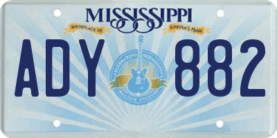MS license plate ADY882