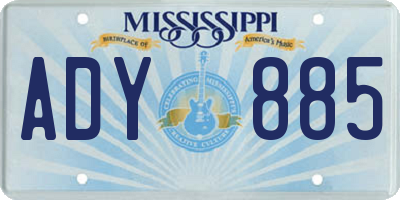 MS license plate ADY885