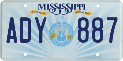 MS license plate ADY887
