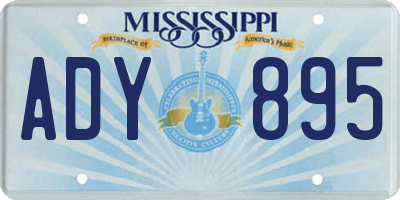 MS license plate ADY895
