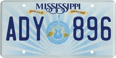 MS license plate ADY896