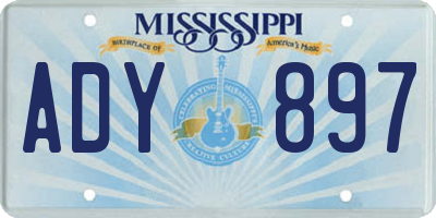 MS license plate ADY897