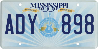MS license plate ADY898