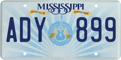 MS license plate ADY899