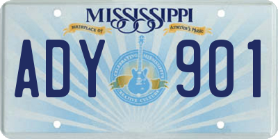 MS license plate ADY901