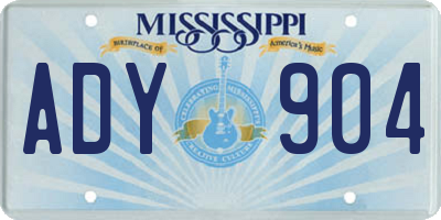 MS license plate ADY904