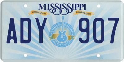 MS license plate ADY907
