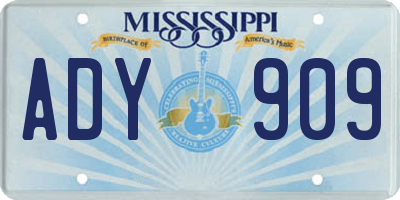 MS license plate ADY909
