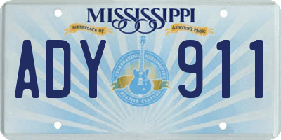 MS license plate ADY911