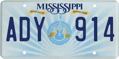 MS license plate ADY914