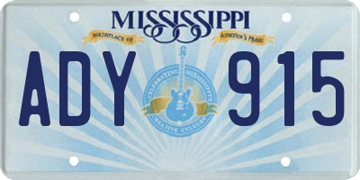 MS license plate ADY915