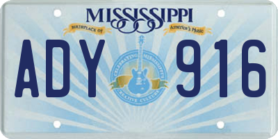 MS license plate ADY916