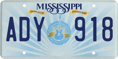 MS license plate ADY918