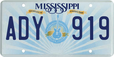 MS license plate ADY919