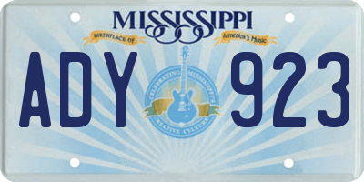 MS license plate ADY923