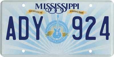 MS license plate ADY924