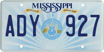 MS license plate ADY927
