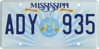 MS license plate ADY935