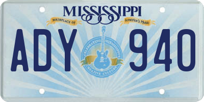 MS license plate ADY940