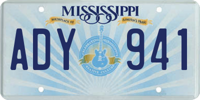MS license plate ADY941
