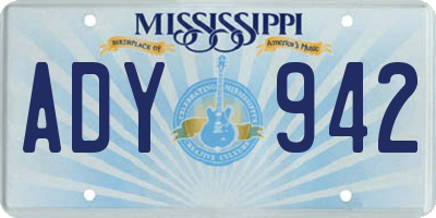 MS license plate ADY942