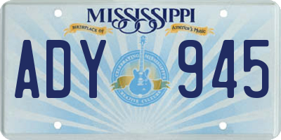MS license plate ADY945