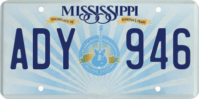 MS license plate ADY946