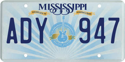 MS license plate ADY947