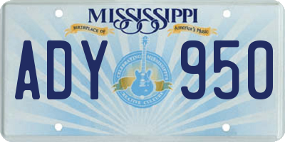 MS license plate ADY950
