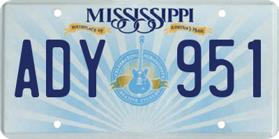MS license plate ADY951